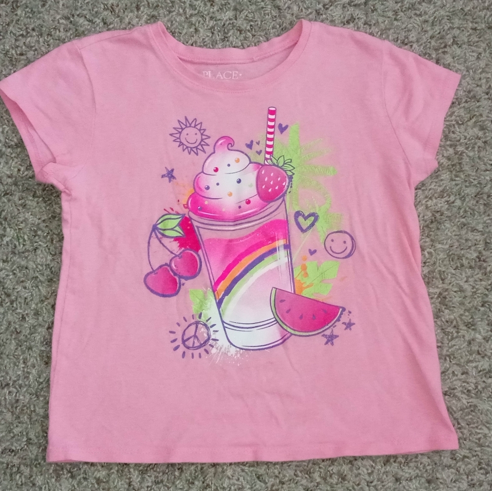 Place Pink T-Shirt with Colorful Summer Graphic